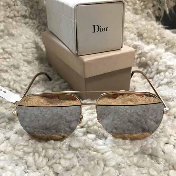 dior split sunglasses gold